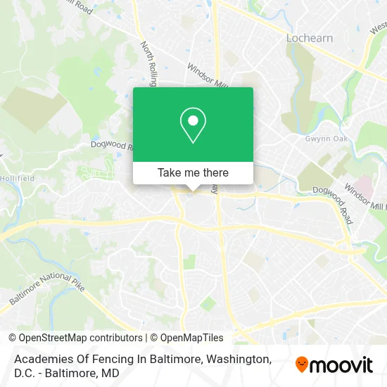 Academies Of Fencing In Baltimore map