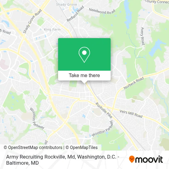 Army Recruiting Rockville, Md map