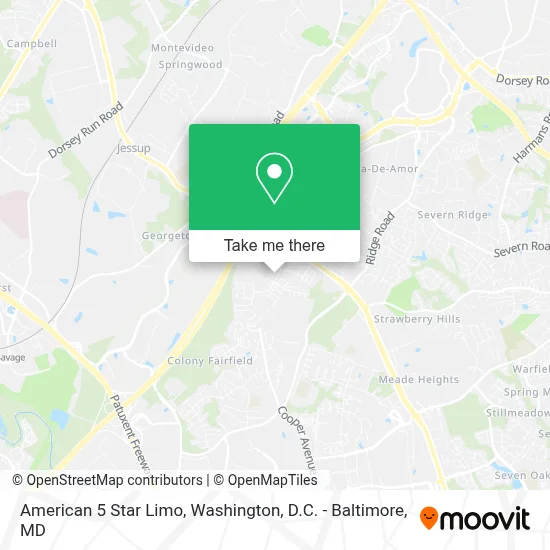 American 5 Star Limo map