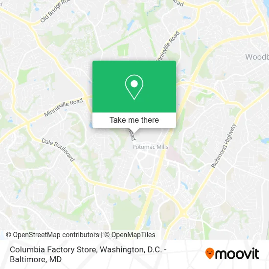 Columbia Factory Store map