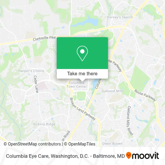 Columbia Eye Care map