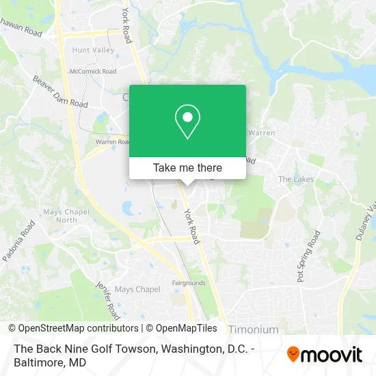 The Back Nine Golf Towson map