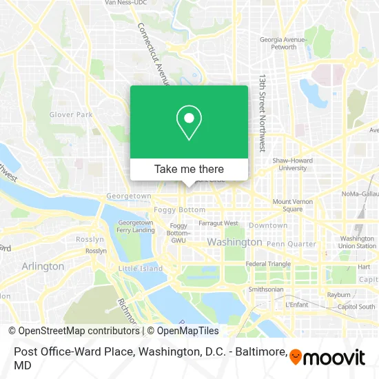 Post Office-Ward Place map