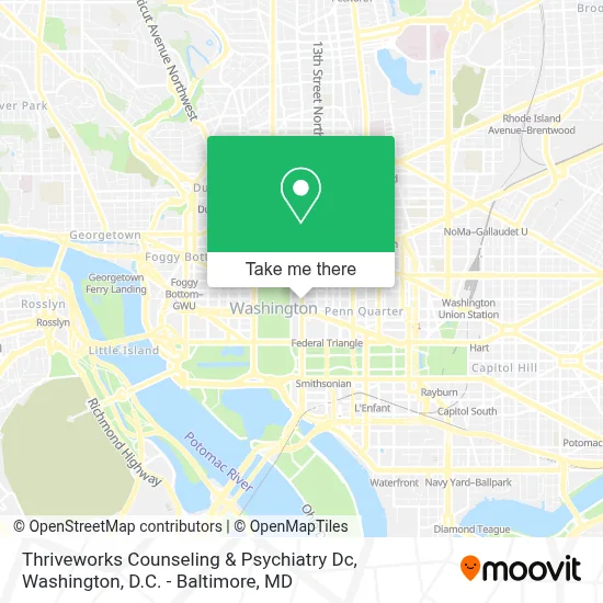 Thriveworks Counseling & Psychiatry Dc map