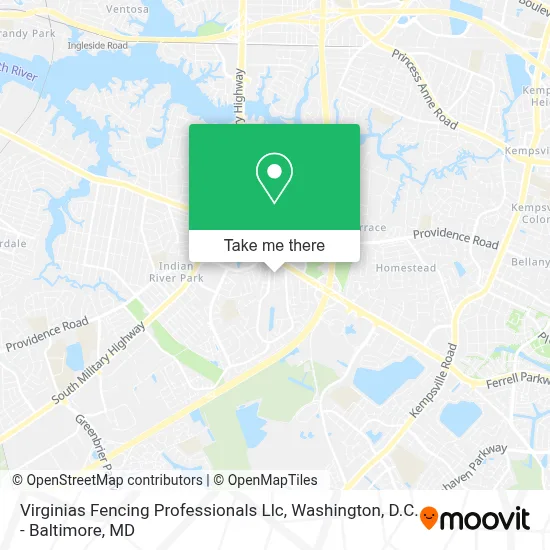 Virginias Fencing Professionals Llc map