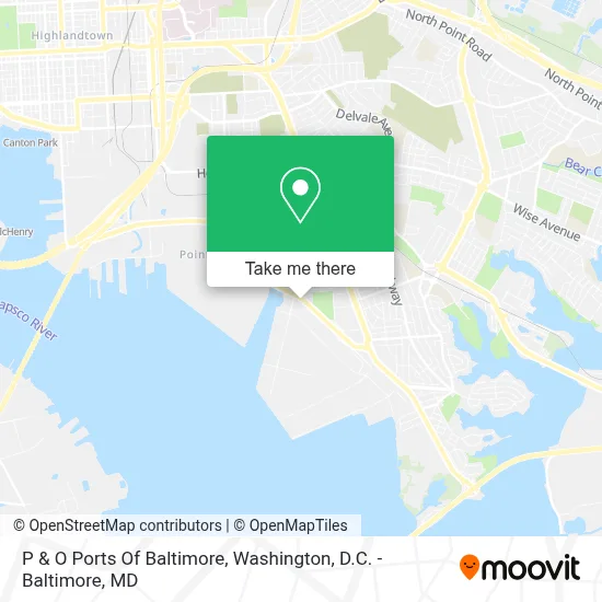 P & O Ports Of Baltimore map