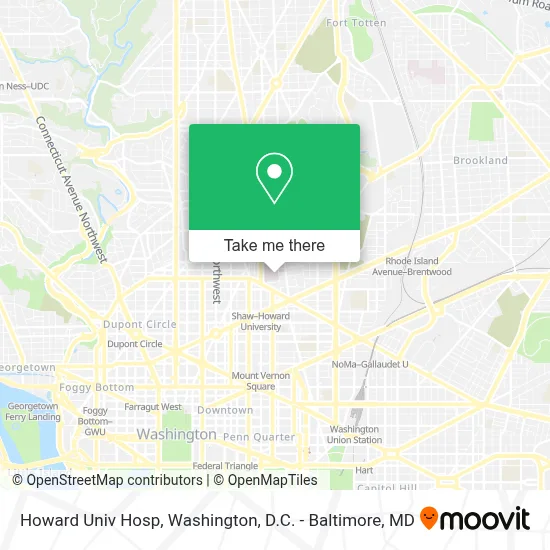 Howard Univ Hosp map