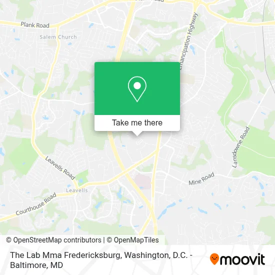 The Lab Mma Fredericksburg map