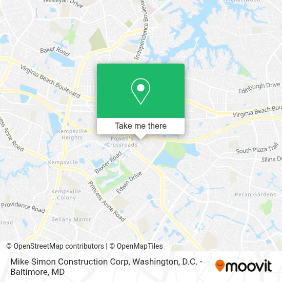 Mike Simon Construction Corp map
