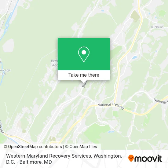 Western Maryland Recovery Services map