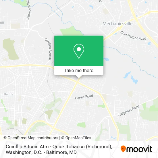 Coinflip Bitcoin Atm - Quick Tobacco (Richmond) map