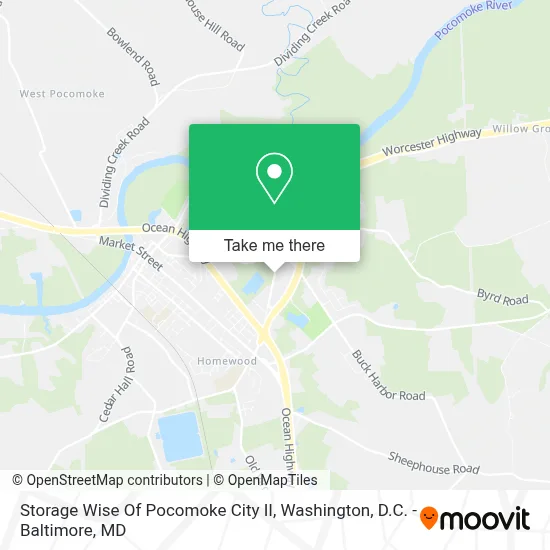 Storage Wise Of Pocomoke City II map