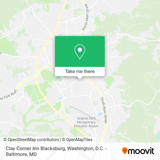 Clay Corner Inn Blacksburg map