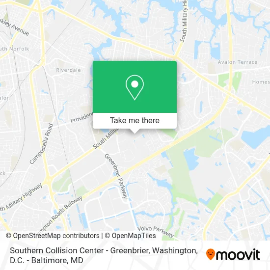 Southern Collision Center - Greenbrier map