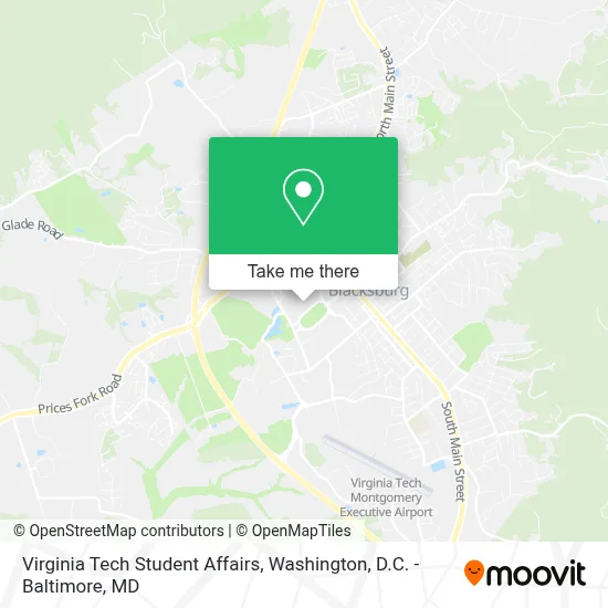 Virginia Tech Student Affairs map