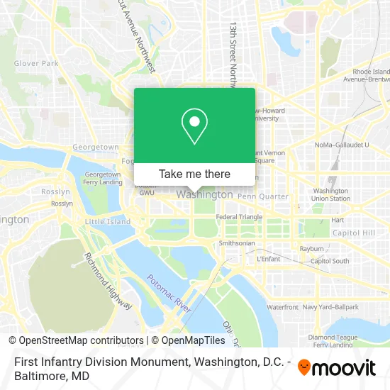 First Infantry Division Monument map