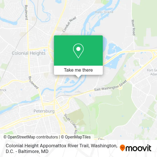 Colonial Height Appomattox River Trail map