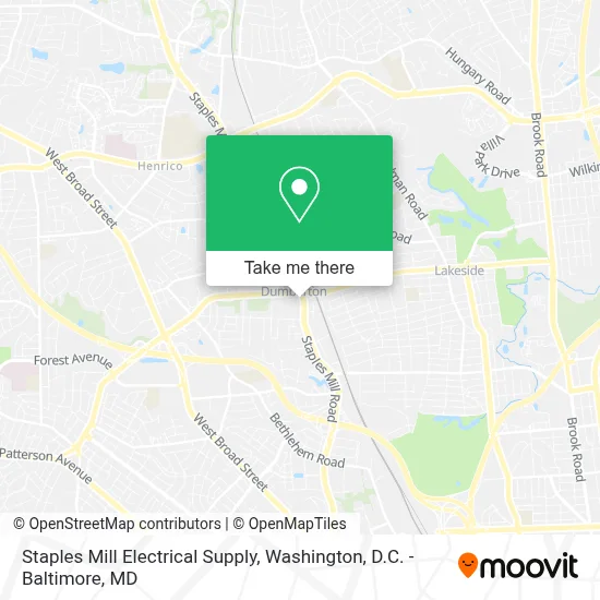 Staples Mill Electrical Supply map