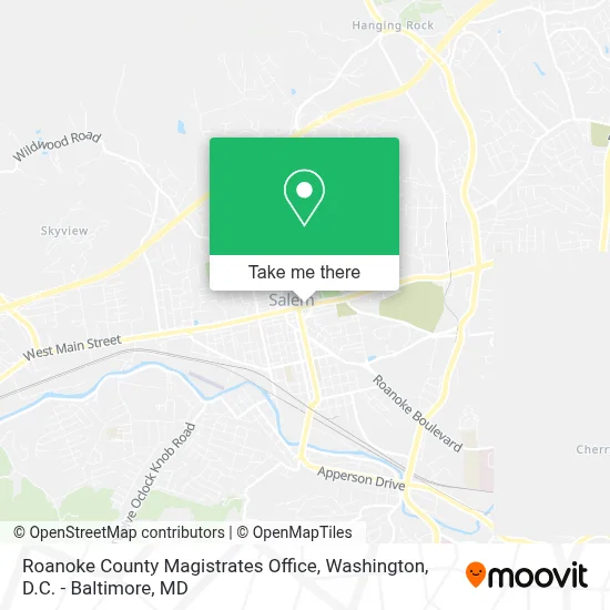 Roanoke County Magistrates Office map