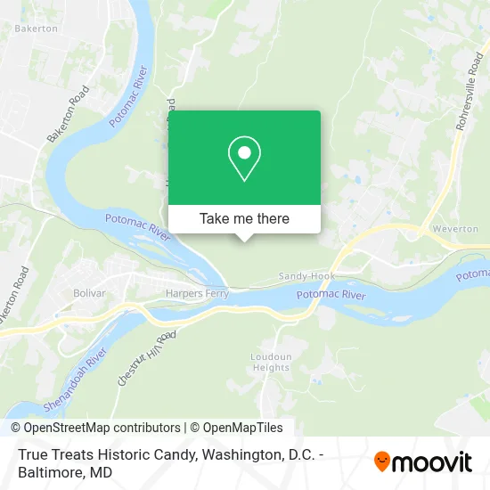 True Treats Historic Candy map