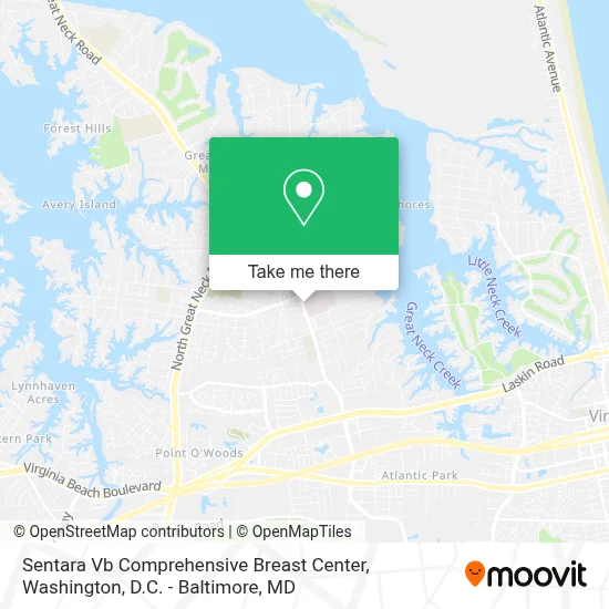 Sentara  Vb Comprehensive Breast Center map