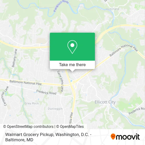 Walmart Grocery Pickup map