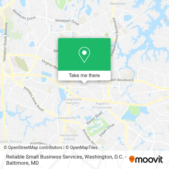 Reliable Small Business Services map