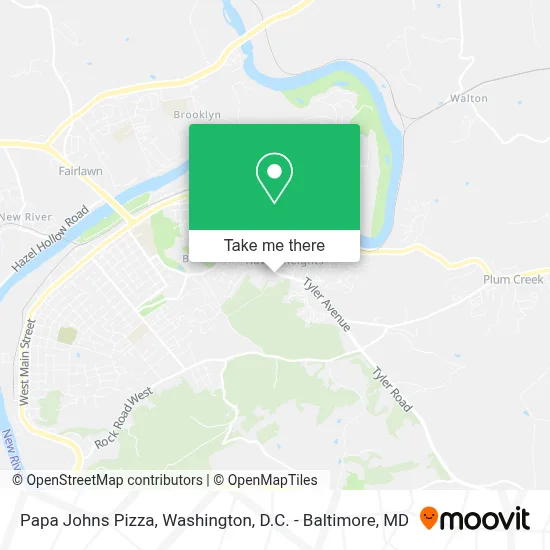 Papa Johns Pizza map