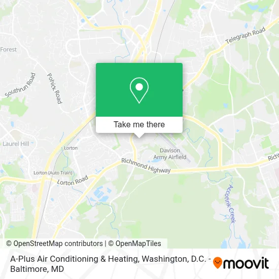 A-Plus Air Conditioning & Heating map