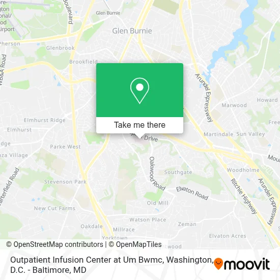 Outpatient Infusion Center at Um Bwmc map