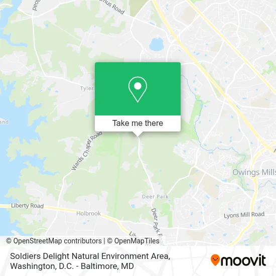 Soldiers Delight Natural Environment Area map
