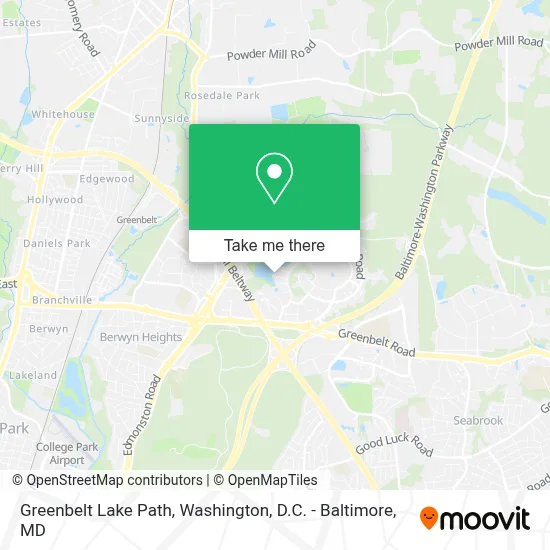 Greenbelt Lake Path map