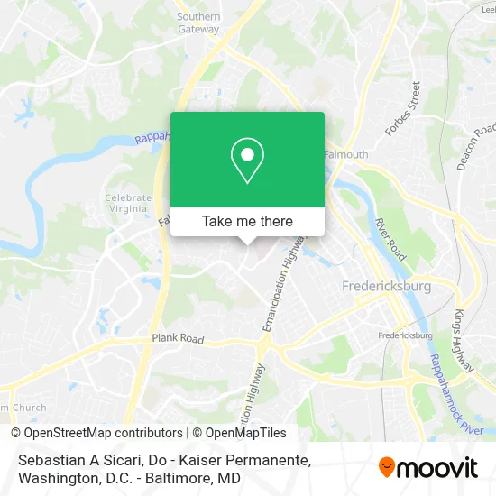 Sebastian A Sicari, Do - Kaiser Permanente map