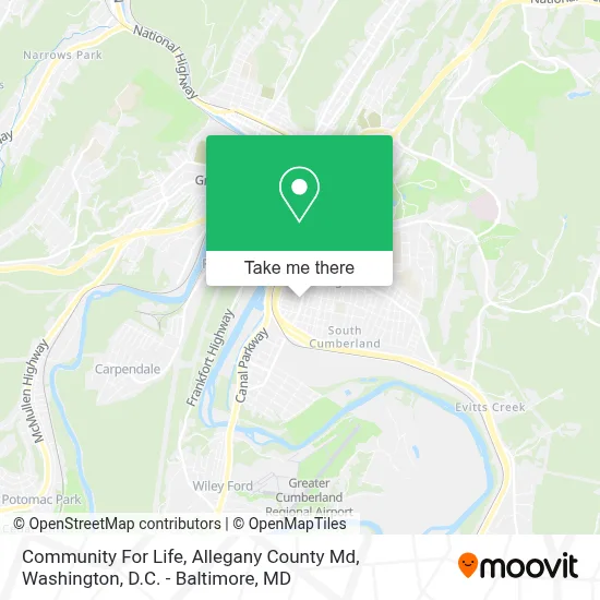 Community For Life, Allegany County Md map