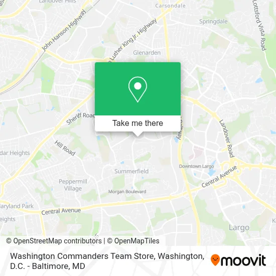 Washington Commanders Team Store map