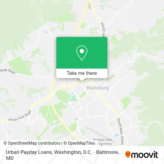 Urban Payday Loans map
