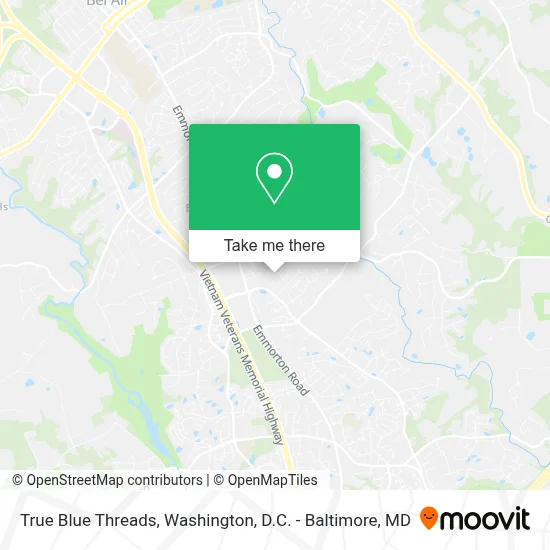 True Blue Threads map