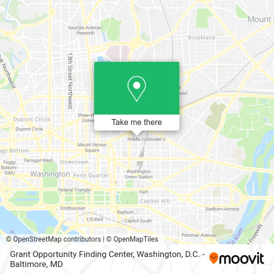 Grant Opportunity Finding Center map