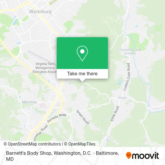 Barnett's Body Shop map
