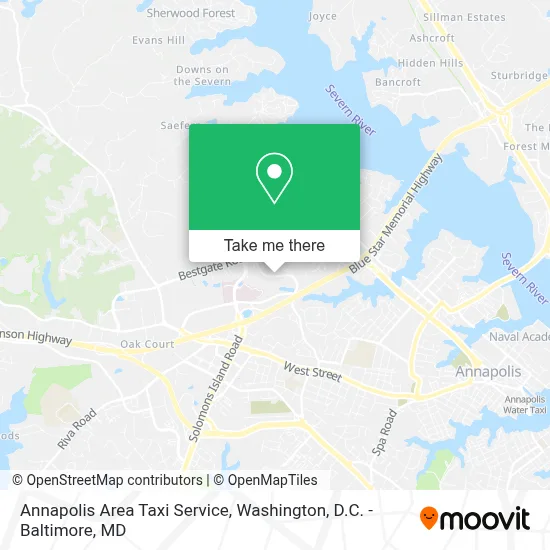 Annapolis Area Taxi Service map