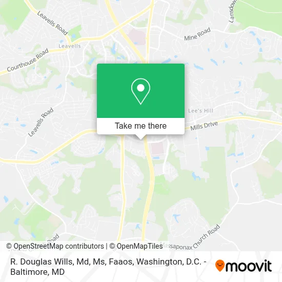 R. Douglas Wills, Md, Ms, Faaos map