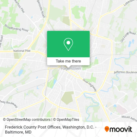 Frederick County Post Offices map