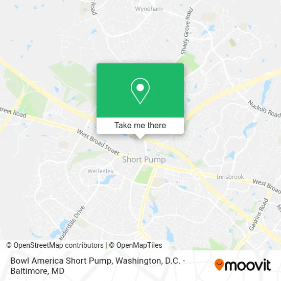 Bowl America Short Pump map
