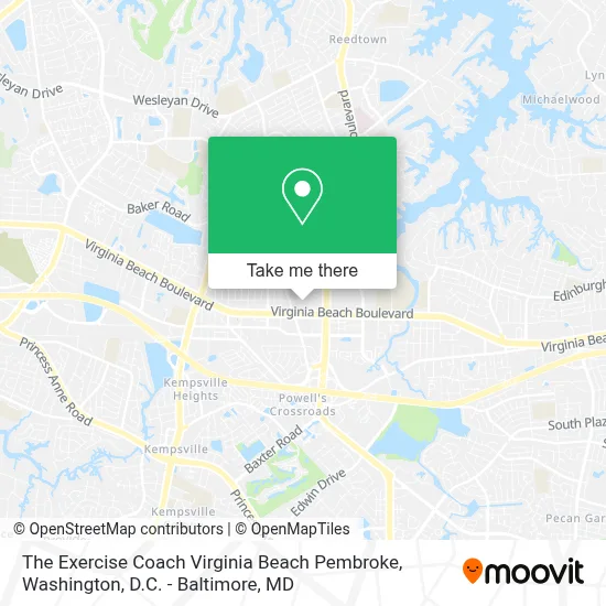 The Exercise Coach Virginia Beach Pembroke map