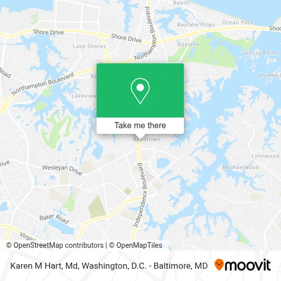 Karen M Hart, Md map