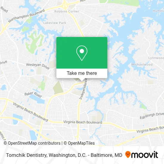 Tomchik Dentistry map