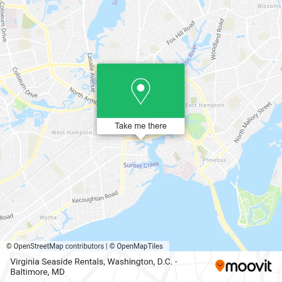 Virginia Seaside Rentals map