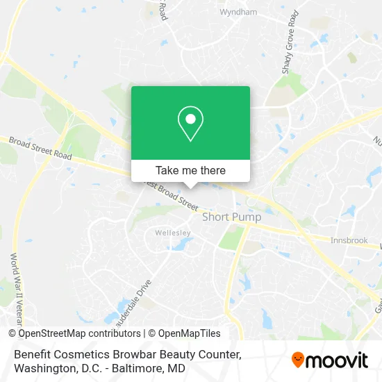 Benefit Cosmetics Browbar Beauty Counter map
