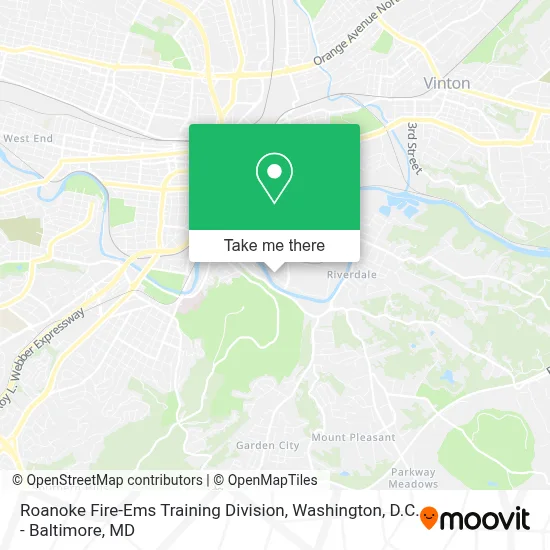 Roanoke Fire-Ems Training Division map