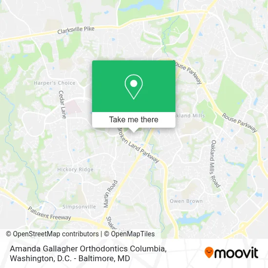 Amanda Gallagher Orthodontics Columbia map